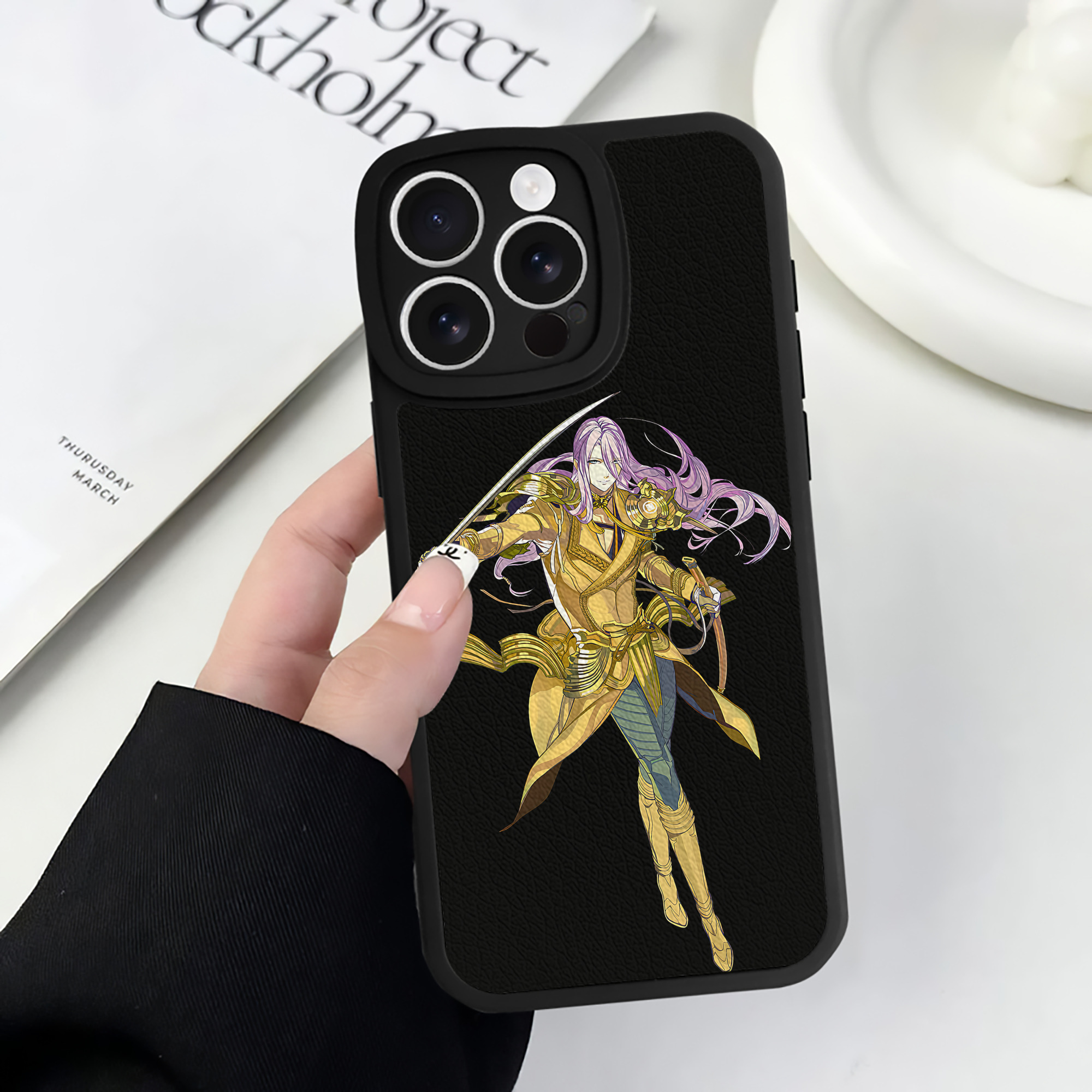 （画像用） 刀剣乱舞 Touken Ranbu 【iPhone 16シリーズ対応】シリコンスマホケース（レザー調） 材質：シリコン